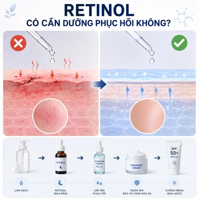 Retinol Có Cần Dưỡng Phục Hồi Không