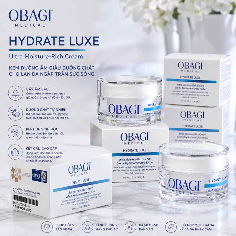 Kem dưỡng ẩm giàu dưỡng chất Obagi Hydrate Luxe