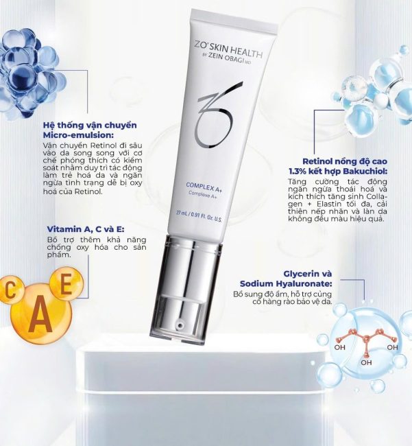 Retinol cải thiện rõ rệt dấu hiệu lão hóa ZO Skin Health Complex A+
