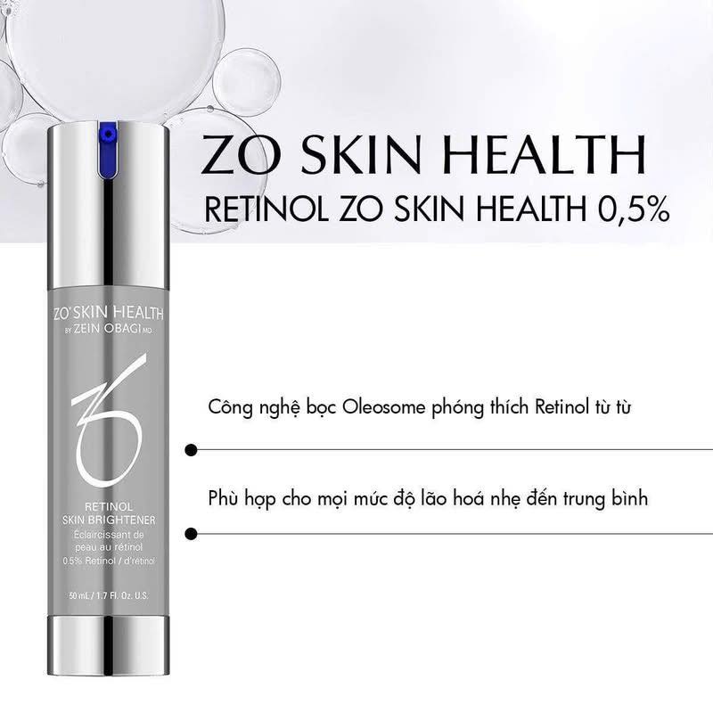 Retinol làm mờ giảm kích thước sắc tố trên da ZO Skin Health Retinol Skin Brightener 0.5%