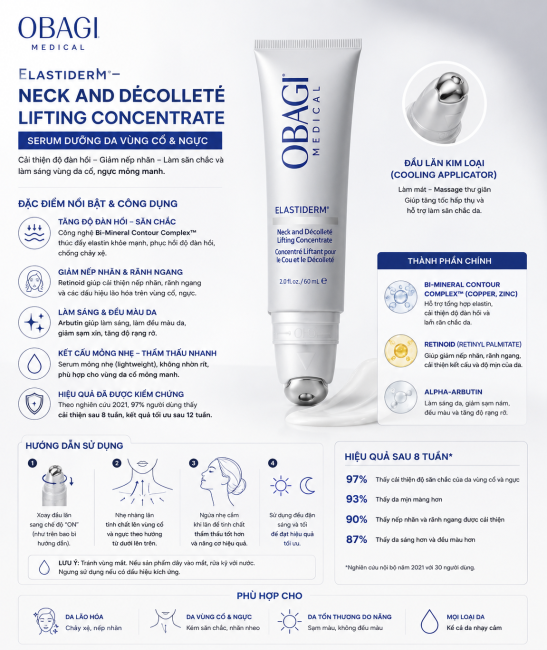 Serum dưỡng da vùng cổ Obagi Elastiderm Neck And Décolleté Concentrate