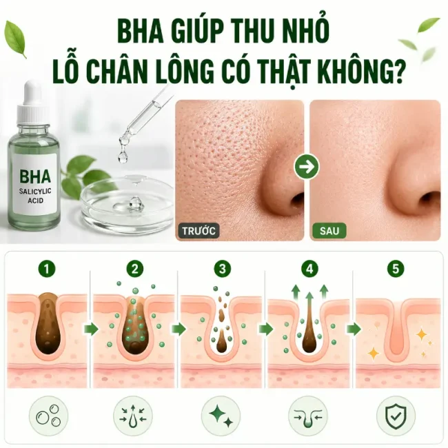 BHA Giúp Thu Nhỏ Lỗ Chân Lông Có Thật Không