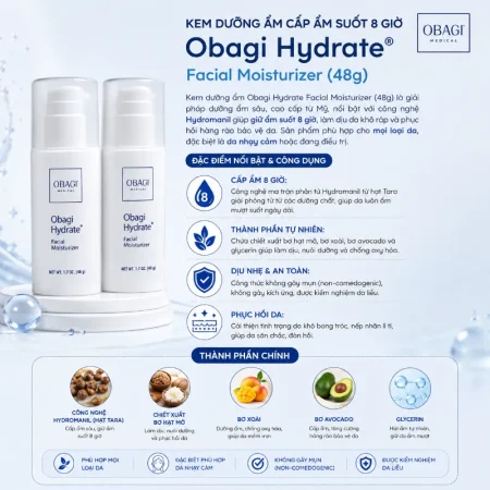 Kem dưỡng ẩm cấp ẩm suốt 8 giờ Obagi Hydrate