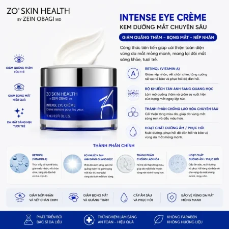 Kem dưỡng mắt giảm quầng thâm bọng mắt hiệu quả ZO Skin Health Intense Eye Crème