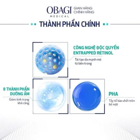 Kem dưỡng tái tạo trẻ hóa da ban đêm Obagi Medical Retinol + PHA