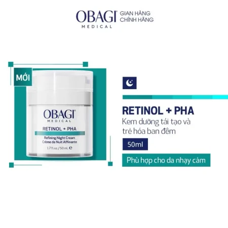 Kem dưỡng tái tạo trẻ hóa da ban đêm Obagi Medical Retinol + PHA