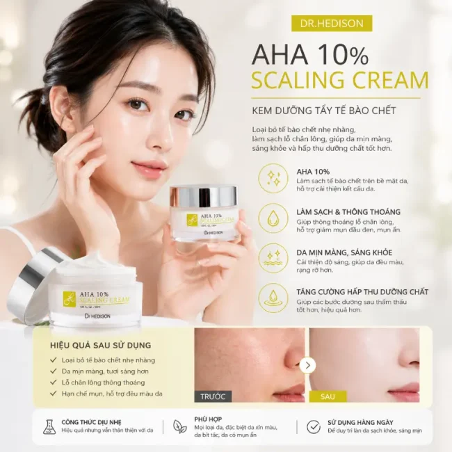 Kem dưỡng tẩy tế bào chết Dr.Hedison AHA 10% Scaling Cream
