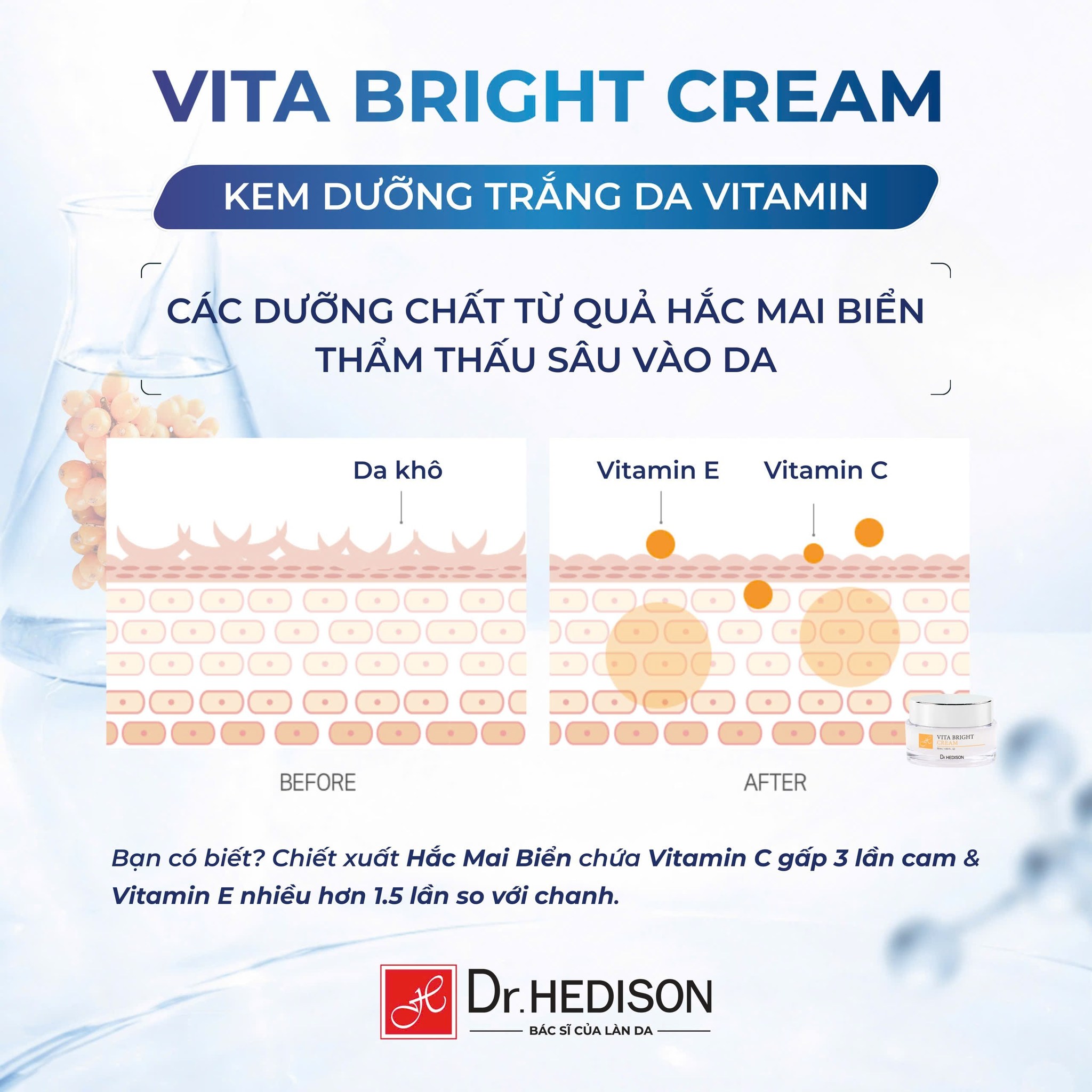 Kem dưỡng trắng da Dr.Hedison Vita – Bright Cream