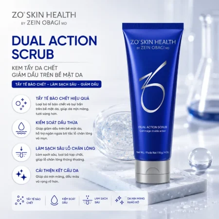Kem tẩy da chết giảm dầu trên bề mặt da ZO Skin Health Dual Action Scrub