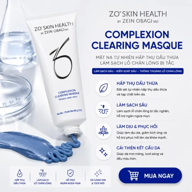 Mặt nạ tự nhiên hấp thụ dầu thừa làm sạch lỗ chân lông bị tắc ZO Skin Health Complexion Clearing Masque