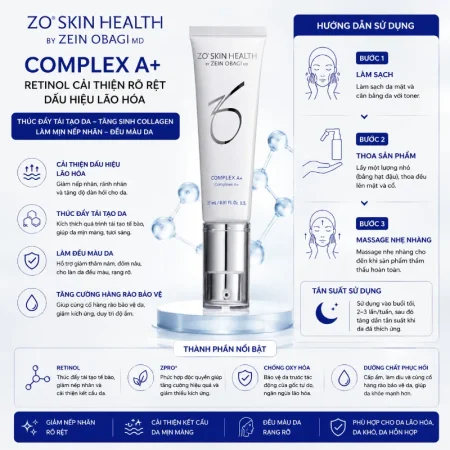 Retinol cải thiện rõ rệt dấu hiệu lão hóa ZO Skin Health Complex A+