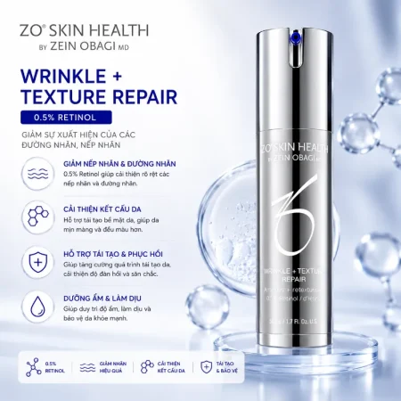 Retinol giảm sự xuất hiện của các đường nhăn, nếp nhăn ZO Skin Health Wrinkle+ Texture Repair