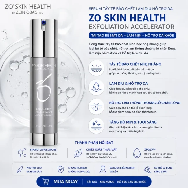 Serum tẩy tế bào chết làm dịu hỗ trợ da ZO Skin Health Exfoliation Accelerator