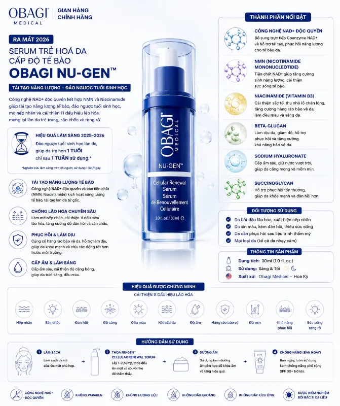 Serum trẻ hoá da cấp độ tế bào Obagi NU-GEN™