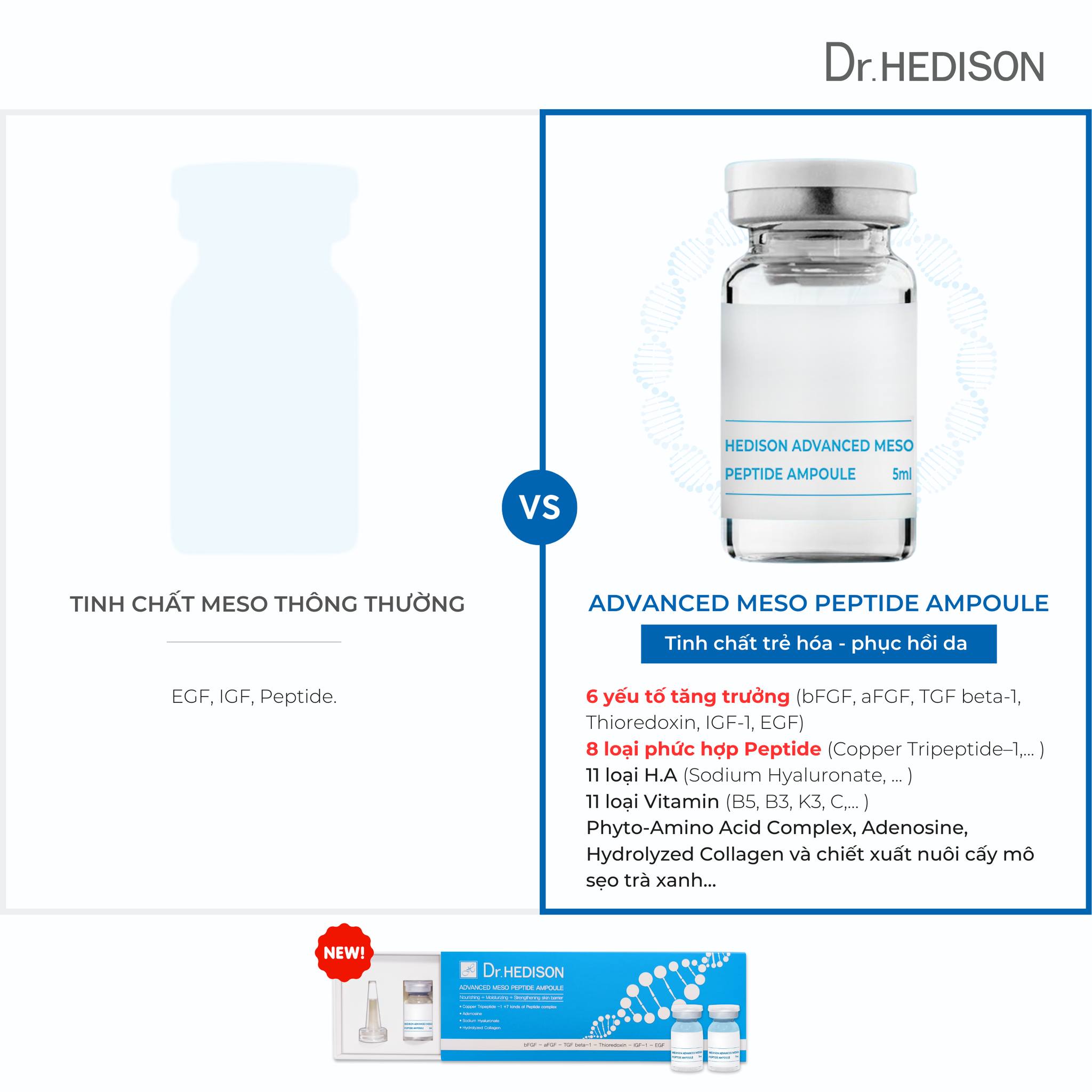 Tinh chất trẻ hóa da toàn diện Dr.Hedison Advanced Meso Peptide Ampoule 4