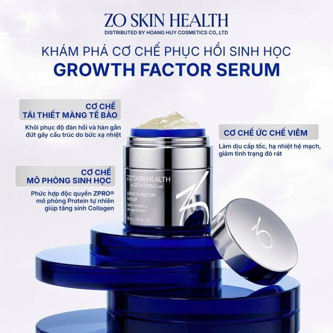 Khám Phá Cơ Chế Phục Hồi Sinh Học Trong Growth Factor Serum ZO Skin Health