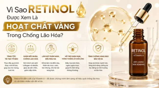 Vì Sao Retinol Được Xem Là Hoạt Chất Vàng Trong Chống Lão Hóa