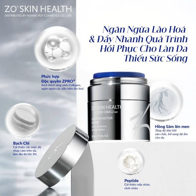 Khám Phá Cơ Chế Phục Hồi Sinh Học Trong Growth Factor Serum ZO Skin Health